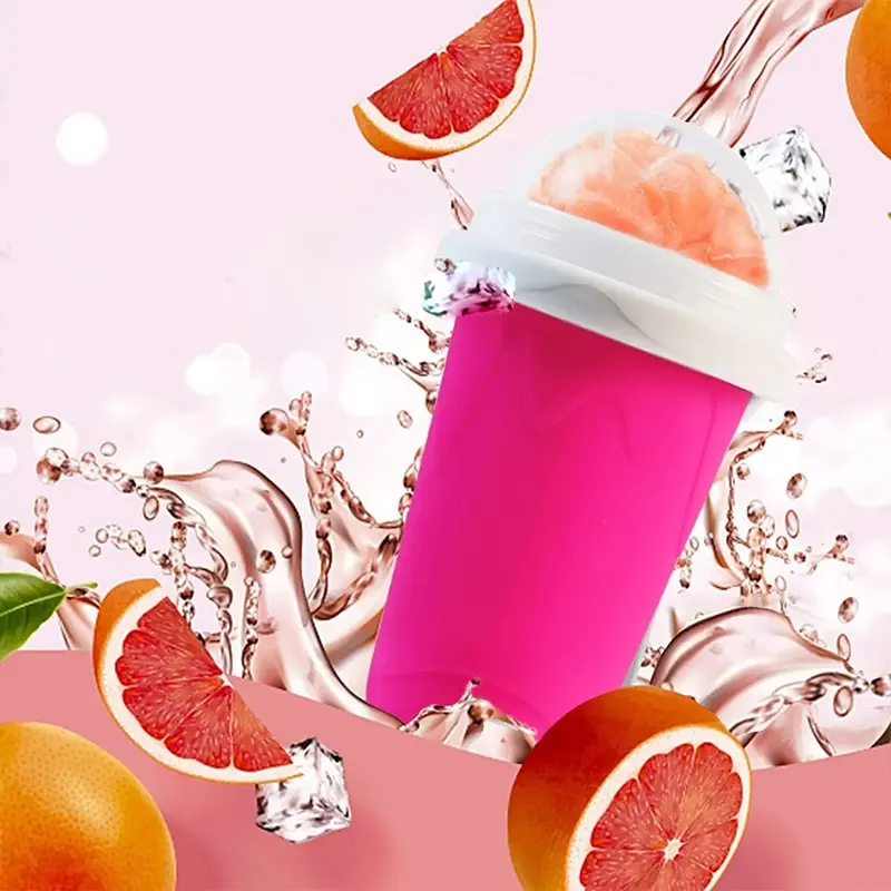 New style squeeze slush cup, summer squeeze cup turns into an ice cup, internet-famous rapid cooling, silicone Kitchenware cup for crushed ice and ice cream, Kitchen Gadgets, keep cool this summer, Home