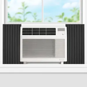 2 Pack Window Air Conditioner Side Panels, Ac Window Seal Kit Window Well Ac Covers for Outside Unit, Window Insulation for Summer Heat and Winter, 17in High X 9in Wide X 1in Thick, Black