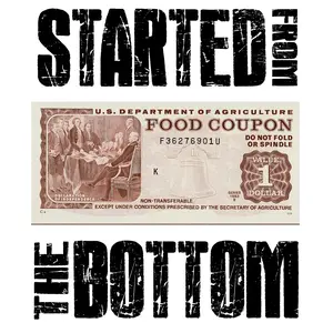 4-Pack, 6-Pack or 8-Pack Started From the Bottom Food Stamp - 11x12 DTF Transfers for DIY T-Shirt Business - Black