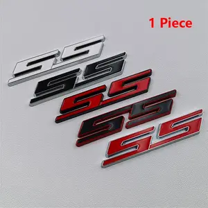1pc New Car Styling 3D Metal Chrome Zinc Alloy Emblem Car Body SS Trunk Badge Sticker Decal For Cars for Chevrolet Camaro SS Auto Decoration Accessories Automobile Decals
