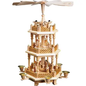 Richard Glaesser Pyramid - 3 tiers - Nativity Scene. Wise men Shepherds and Angels