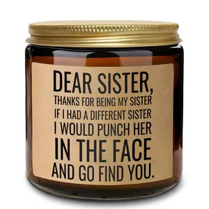 Dear Sister Aromatherapy Jar Candle, Funny Sister Gift, Room Fragrance Candle, Home Decor, Gift for Sister, Birthday Gift, Wedding Gift, Freshener, Romantic Candle Gift