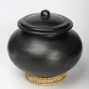 Unglazed Clay Handi/ LEAD-FREE Earthen Pot for Cooking with Lid/ Clay Cooking Pot/ Swadeshi Blessings Ayurveda Range/ Curry, Biryani Pot