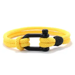 Unisex Nautical Rope Bracelet - Detachable Buckle Wrap Bracelet Brown