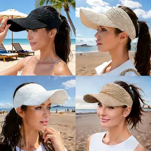4-Pack Open-Top Sun Visors — Spring/Summer Outdoor Sports Visors | Brimmed Sun Hats for Shade and UV Protection