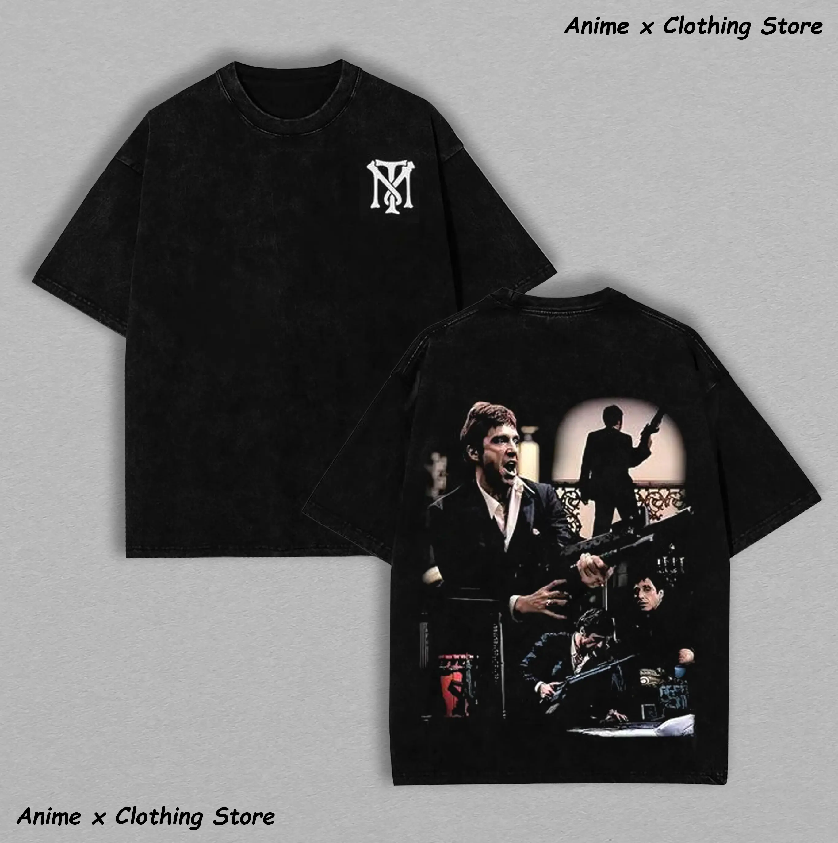 [Anime Figma Store] SCARFACE 3 TEE Graphic Washed Hoodie Tee, Graphic Movie T-shirt, Bold Athletic Tee, Movie Shirt, Gift for Him Gift For Her, Unisex Comfort Hoodie & Tshirt