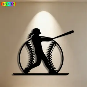 1pc Softball Player Metal Wall Art, Dynamic Softball Player Statue Mural, Ideal Gift for New Year, Easter, Sports Decor Enthusiasts, Rust-Resistant Metal Wall Decor Wall Sculptures, Perfect for Garage Wall & Backyard Fence, Unique Sports-Themed Home Decor