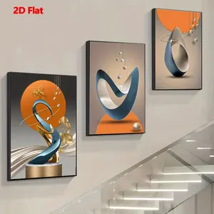 3 Modern Geometric Posters - Scandinavian Luxury Abstract Lines Art, Suitable for Home Decoration, Birthday/Festival/New Year Gifts - /Modern / Decorative Art Style Painting