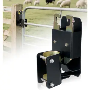 2 Way Heavy-Duty Black Farm Gate Latch with Self-Locking Nut, Livestock Fence Gate Latch Compatible with Horse Corrals, Farms, Pastures, Stables, Ranches