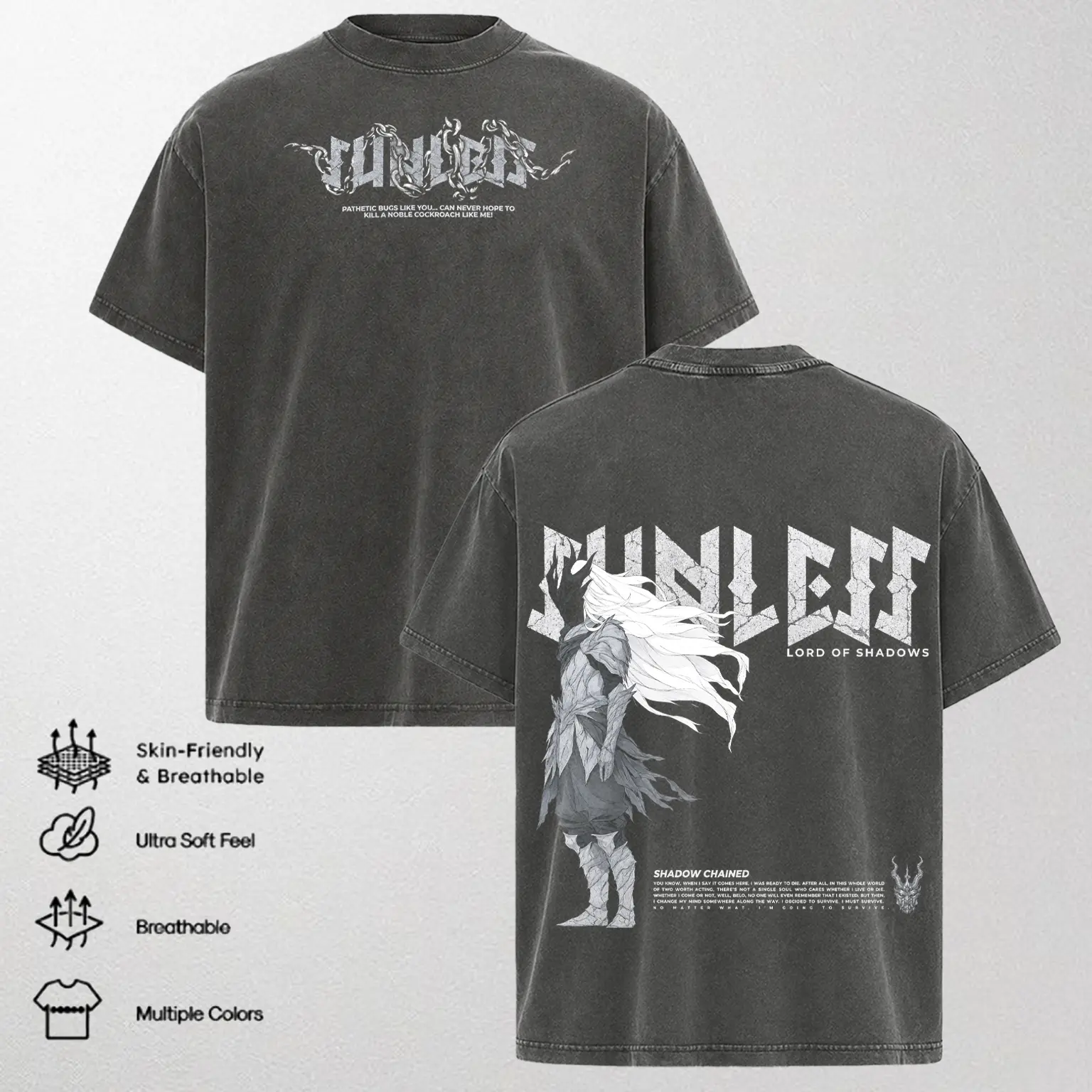 Sunless Unisex Tee, Lord of Shadows Shirt, Magic Runes Streetwear, Dark Fantasy Graphic Tee, Shadow Slave T-shirt, Web Novel Tee, Gift for x