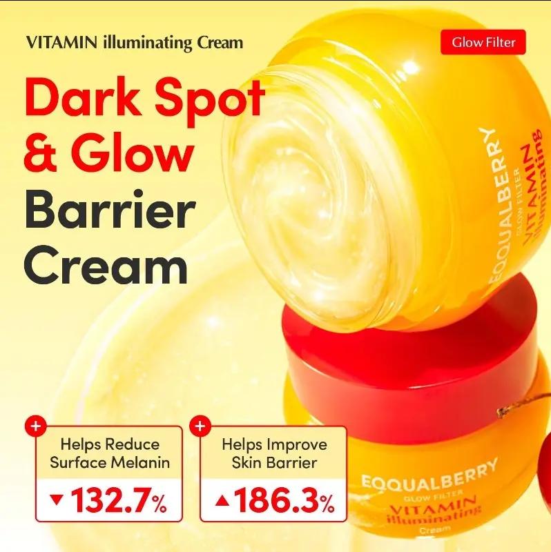 EQQUALBERRY Suero iluminador de vitaminas – Suero iluminador de vitamina C con niacinamida | Fortalece la barrera cutánea | Hidrata con ceramida y ácido hialurónico, 1.01 oz | Regalos de vacaciones