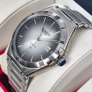 Men's luxury mechanical round dial precision watch, fashionable classic metal elegant accessories, suitable for gift giving, gift box packaging high terra dream