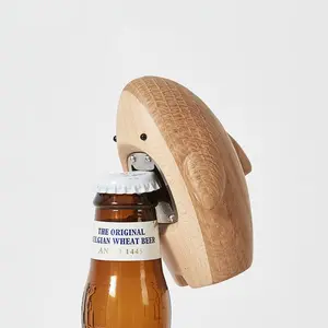 Artlovin Creative Wooden Shark Bottle Opener - Unique Corkscrew Tool for Beer & Soda - Perfect Party Decor & Home Accent - Fun Gift Idea for Shark Lovers