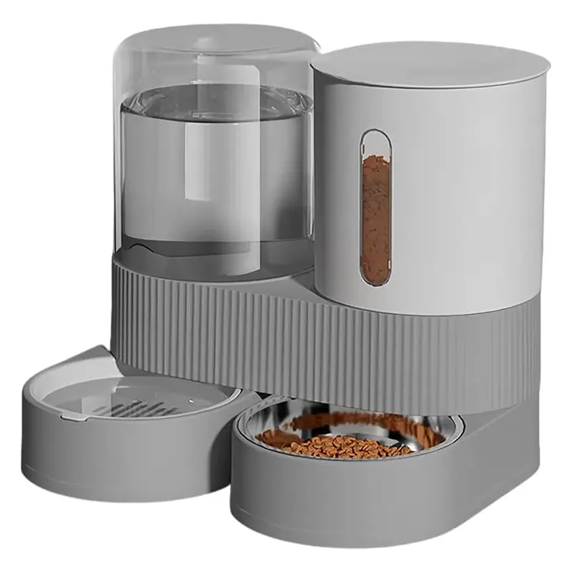 Automatic Pet Feeder Water Dispenser Bowl, Automatic Gravity Feeder, Dog Cat Drinking Fountain, Dual Function Food Waterer, Easy Clean, Durable Design