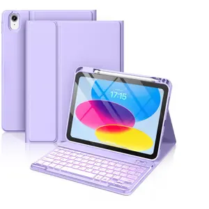 iPad 11th 10th Generation Case with Keyboard - iPad Protection Case Come With Wireless Detachable Folio Keyboard Cover with Pencil Holder