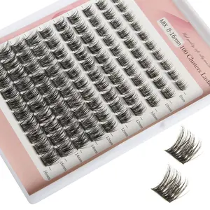Christmas Mixed Individual Fake Lashes Clusters, 1 Set Individual DIY Eyelash Extensions Kit, Eye Makeup Products, DIY Wispy Synthetic Eye Lashes with C/D Curl Type, Makeup Products, Christmas Gift, Diy Volume Eyelashes