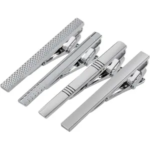 L-BTT005 4 Pcs Stainless Steel Tie Clips for Men Classic Tie Bar Clip for Formal Business Wedding Party Fathers Day Gift