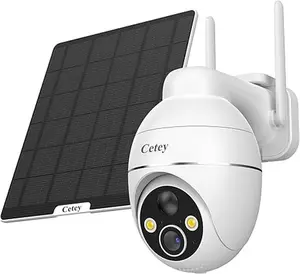 4G LTE Cellular Solar Security Camera Wireless Outdoor, No WiFi Needed, Solar Powered IP65 Waterproof, 2K Color Night Vision, 2 Way Talk, PIR Motion Alerts for Off-Grid Farm, Ranch