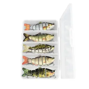 Realistic Swimbait Fishing Lure for Bass, Multi-Jointed Slow Sinking Crankbait with Lifelike Swimming Action & Sharp Treble Hooks, Freshwater & Saltwater Fishing Gear for Outdoor Fishing Trips outdoorfun