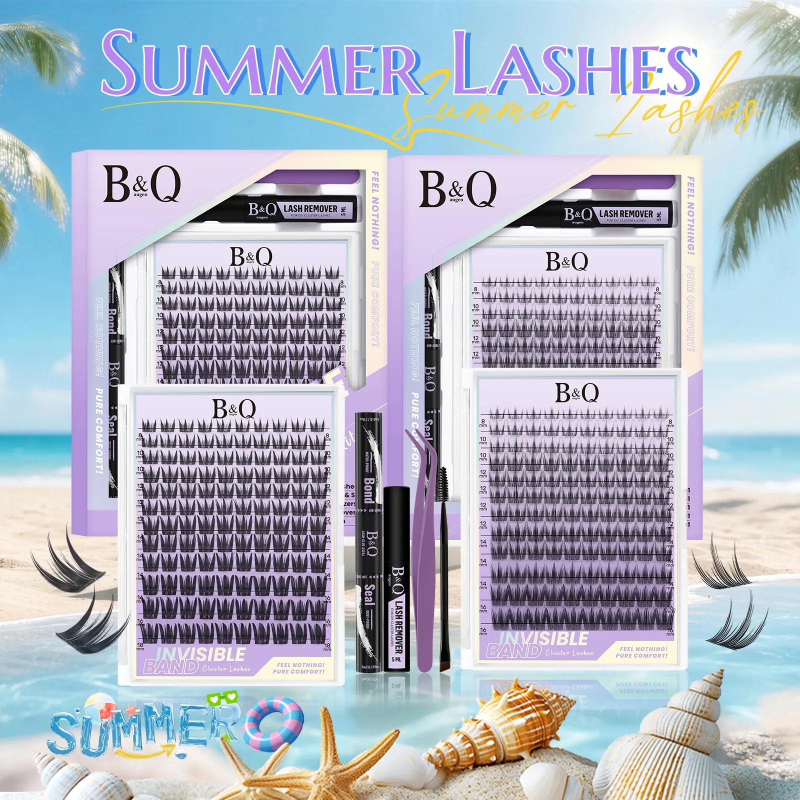 That Girl Series l B&Q NEW Trending Itgirl & Socialite Lash Cluster,Natural Spiky C Curl for DIY Eyelashes Extension,Waterproof,Long Lasting Fake Lash Cosmetic Makeup Outdoorfun Vacation Lash #dealsforyoudays