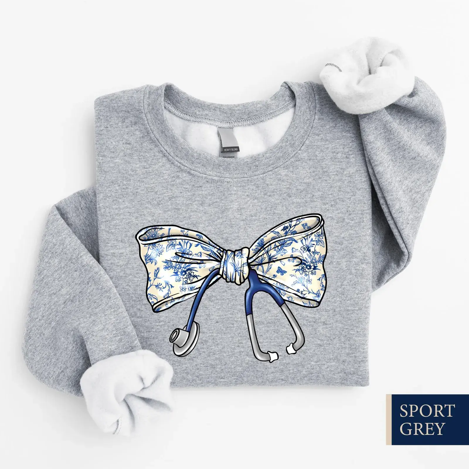 Nurse Toile Bow Sweatshirt, Stethoscope Bow Sweatshirt, Nurse Coquette Shirt, Gift for Nurse, Healthcare Professionals Shirt, Nurse Appreciation
