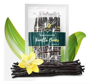 Madagascar Vanilla Beans - Vacuum Sealed Grade A Vanilla Pods - Rich, Creamy Flavor & Aroma -Great for for Baking, Homemade Extract, Paste, Brewing, Coffee, Cooking (10)