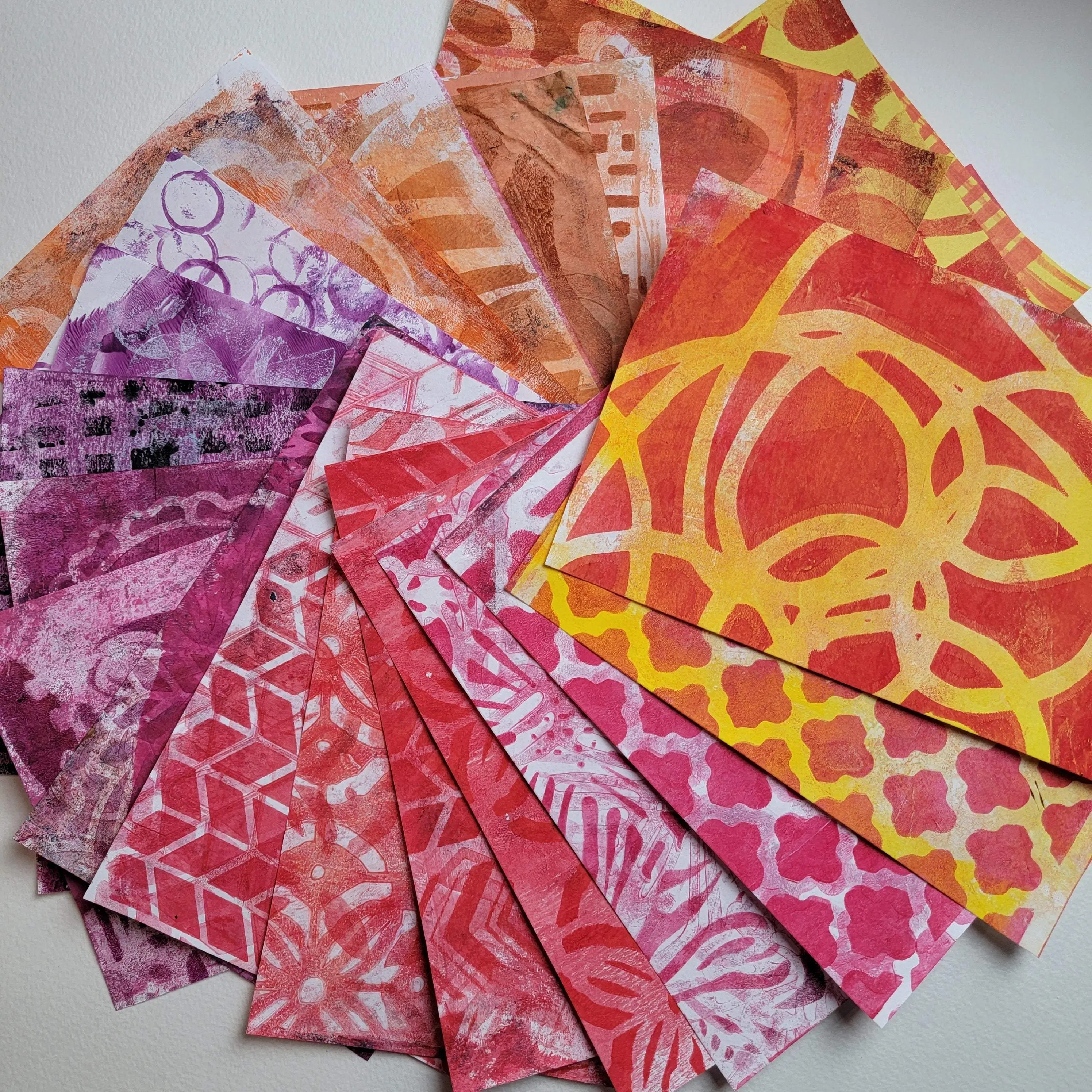 MultiColorMixed Media, collage paper kits, Hand painted papers. 24 piece Pack#60