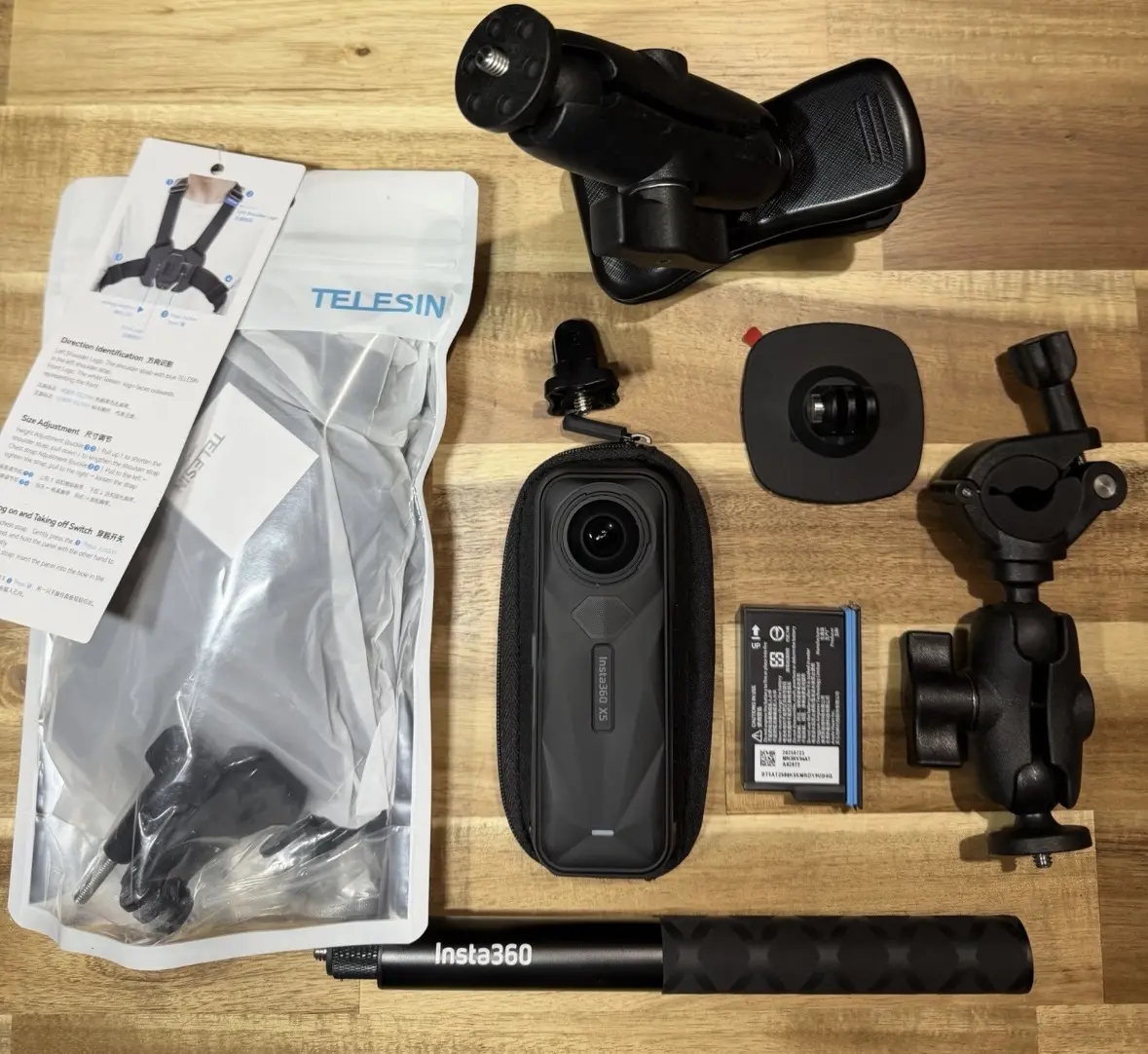 Insta360 X5 8K 360 Action Camera with Motorcycle Mount, Invisible Selfie Stick, and Chest Mount