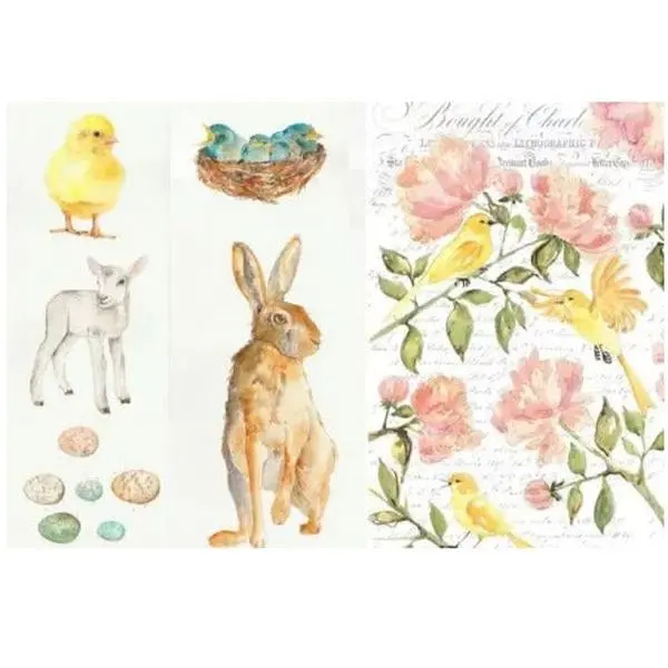 Spring Blocks Decoupage Paper - Roycycled Treasures