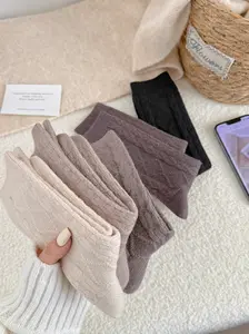 Women's 5-Pairs Solid Mid-calf Socks,Casual Soft Comfy Warm Socks for Fall&Winter,Women's Socks for Daily Wear