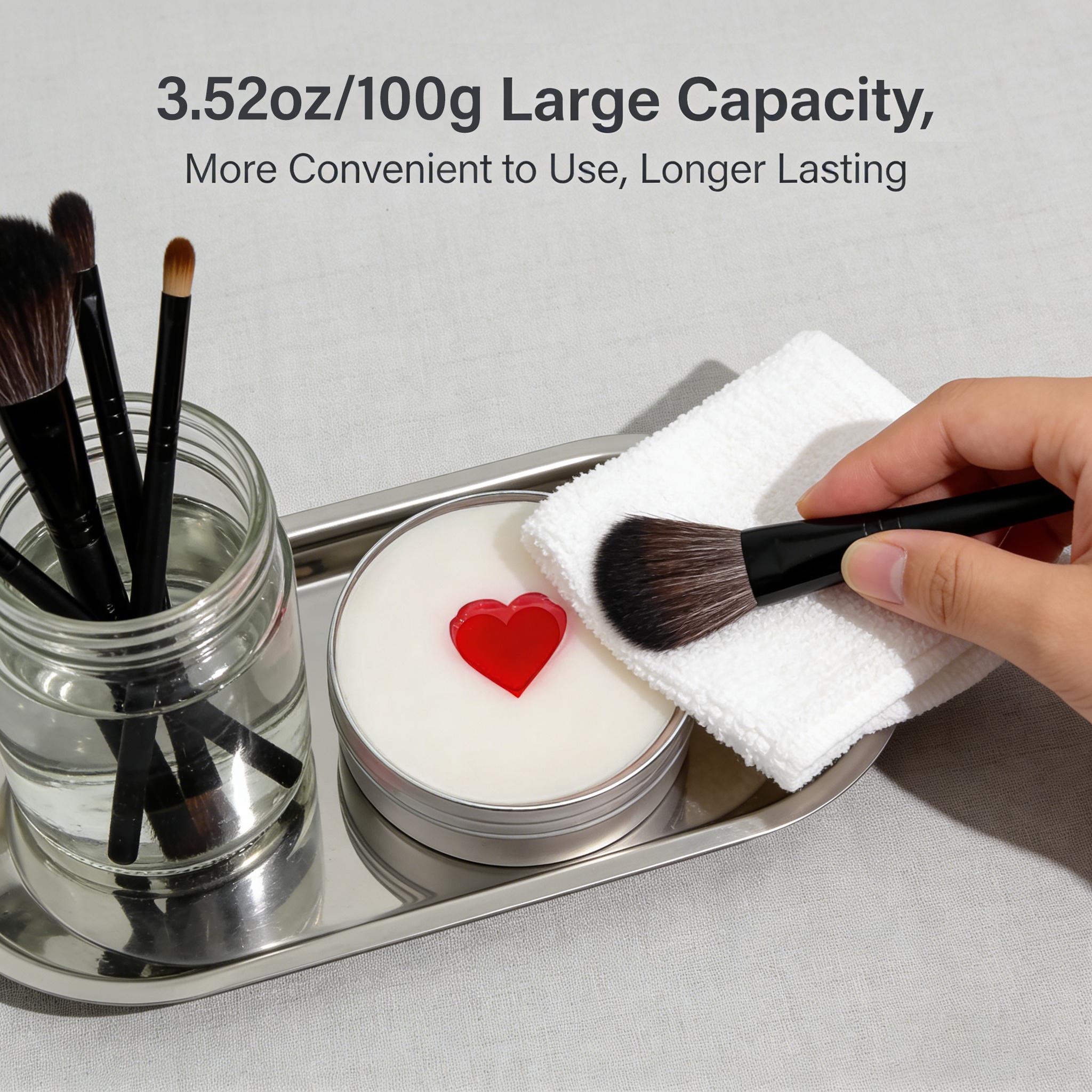 Makeup Brush Cleaner Soap with Silicone Cleaning Pad,Savon nettoyant pinceaux Solid brush cleaner 3.52oz/100g