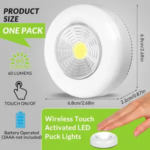 Push Tap Light 2.68" – Mini Night Touch LED Puck Lamp