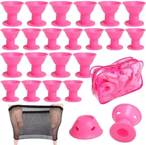 40-Piece Set Silicone Magic Hair Rollers – 20 Large and 20 Small Curlers for Beautiful Heat-Free Curls