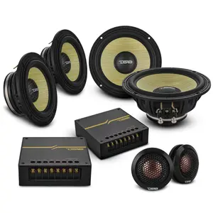 DXQ 6.5" 3-Way Component Speaker Set with Neodymium Magnet and Yellow Straw + Composite Foam Cone | | 180W RMS 4-Ohm (DXQ6C3N)