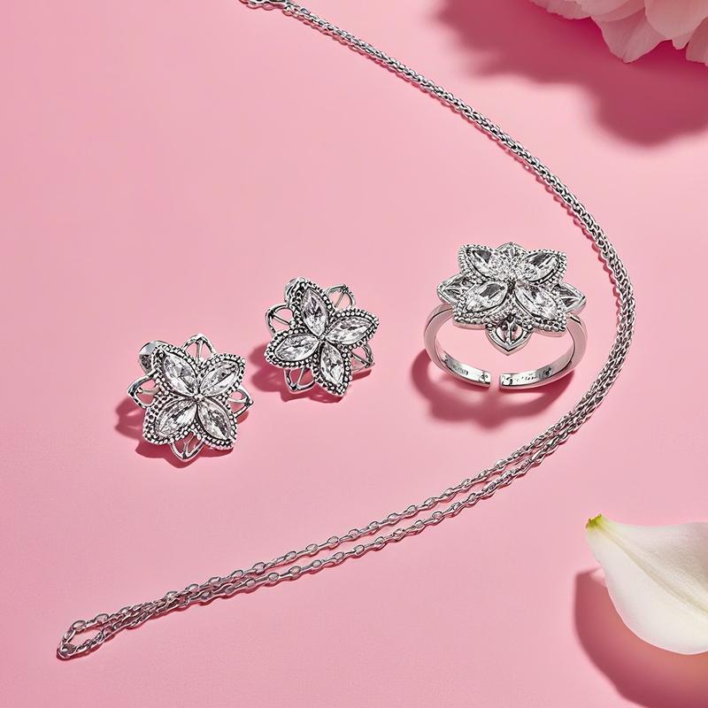Cross Flora de UGood, Forged with Zicron and Brass, Design with love, Cross Flora Jewelry Set Amplifies Statement and Aesthetic for Party Occasions
