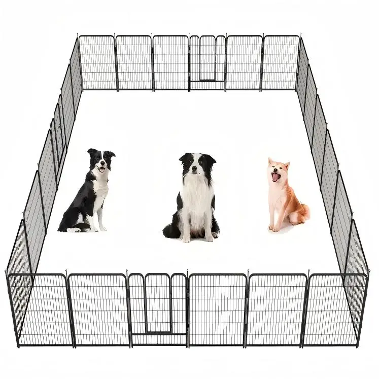 Mr IRONSTONE Dog Playpen with Anti-Rust Coating, Dog Fences, Dog Pens Outdoor/Indoor Pet Playpen for Large/Medium/Small Dogs, Portable & Foldable Pet
