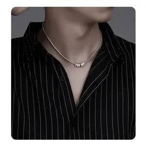 Flash & Finesse Crystal Cylinder Bead Necklace| Stainless Steel Minimalist Jewelry Festival Gift