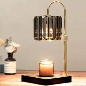 Candle warmer lamp with timer dimmable electric candle wamer adjustable height glass modern candle melter lamp black elegant home decor