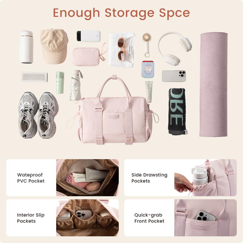 【Valentine's Day Gift】LOVEVOOK Small Gym Bag for Women with Yoga mat Holder, Mini Duffle Bag for Travel with Wet Pocket, Overnight Personal Item Bags, Lightweight Carry on Weekender Duffel for Workout, Dance, Ballet TikTokShopJumpstartSale