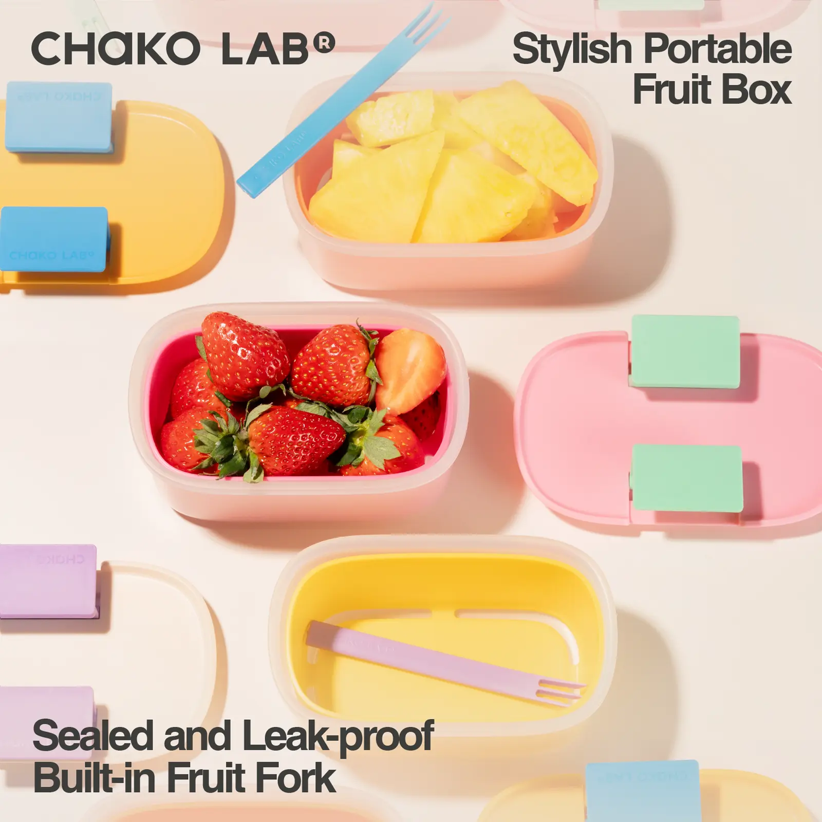 CHaKO LAB Fruit Storage Box - Pink Fruit display box for Organizing and Preserving Fresh Fruits Ideal for Home and Commercial Use