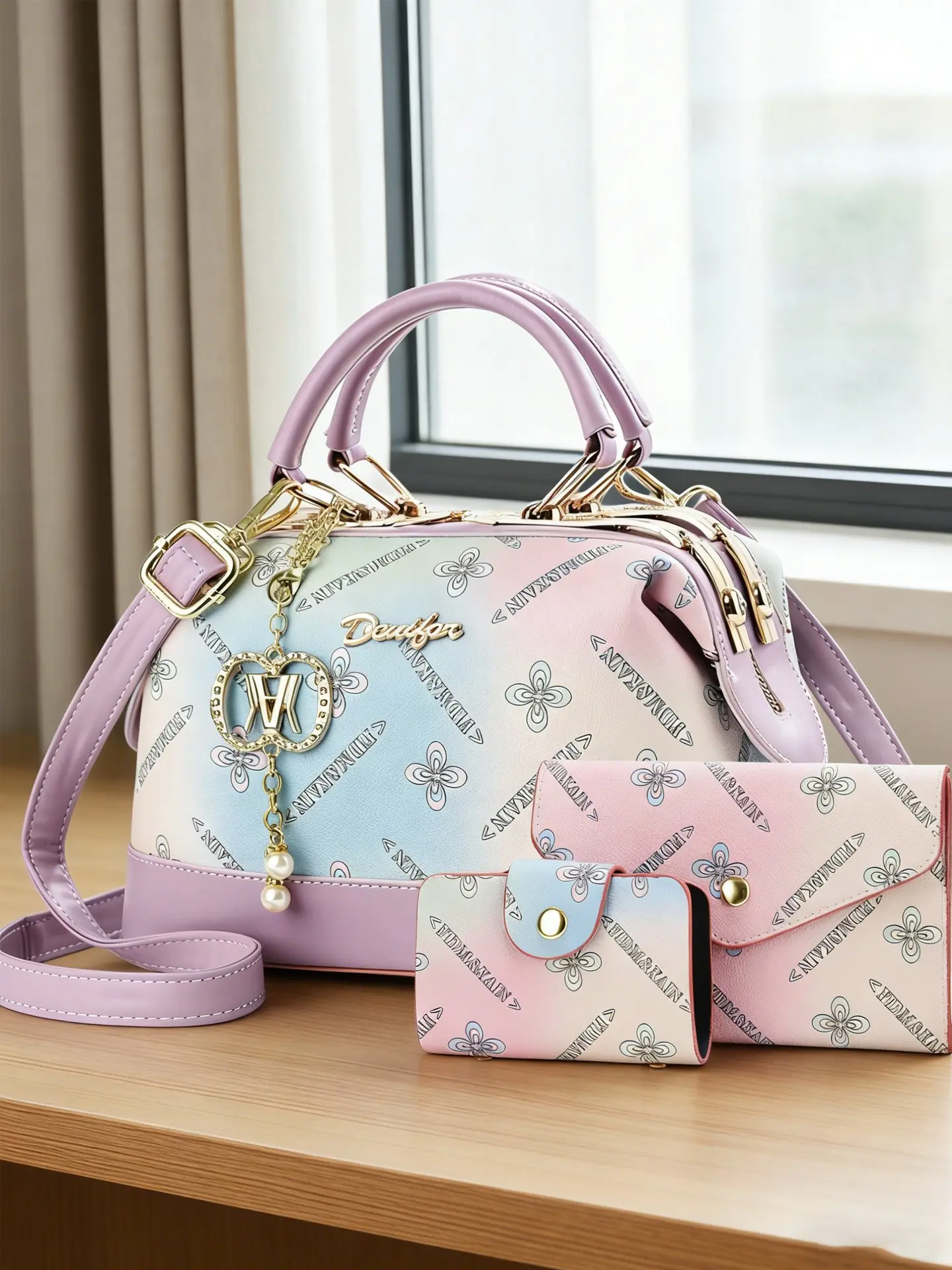 Colorful Print Handbag, Luxurious Premium Fabric, Gradient Color Casual Shoulder Crossbody Bag, Women's Shopping Date Bag, Large Capacity Gift, Fashionable Patterned Bag, Elegant Bag, Cross Body Bags