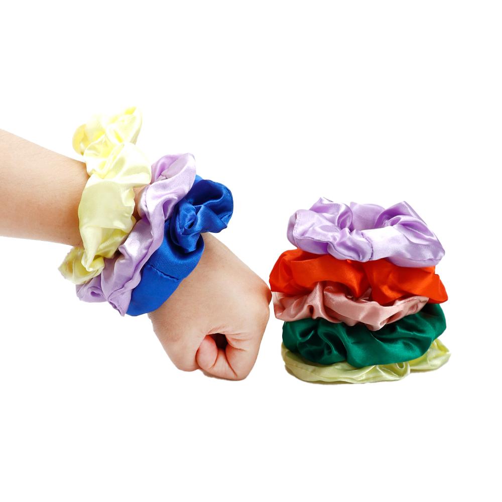 Scrunchies Hair (Random Color) Ties Silk Satin Scrunchy Silk for Hair Silk Ponytail Holders For Women Style