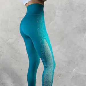 LUXEIT DIAMOND™ Turquoise Mesh High-Waisted Leggings