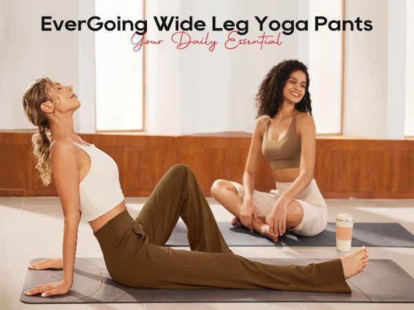 G4Free Wide Leg Pants for Women Loose Yoga Pants with Pockets Petite/Regular/Tall Stretch Casual Lounge Pants Comfort Basic Trouser Womenswear Bottom Wideleg Minimalist Baggy Oversize Oversized