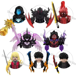 WM6220 Anime Solo Leveling Model Puzzle Building Blocks Mini Action Figures Ornaments Collection Dolls Toy Kids Birthday Gifts