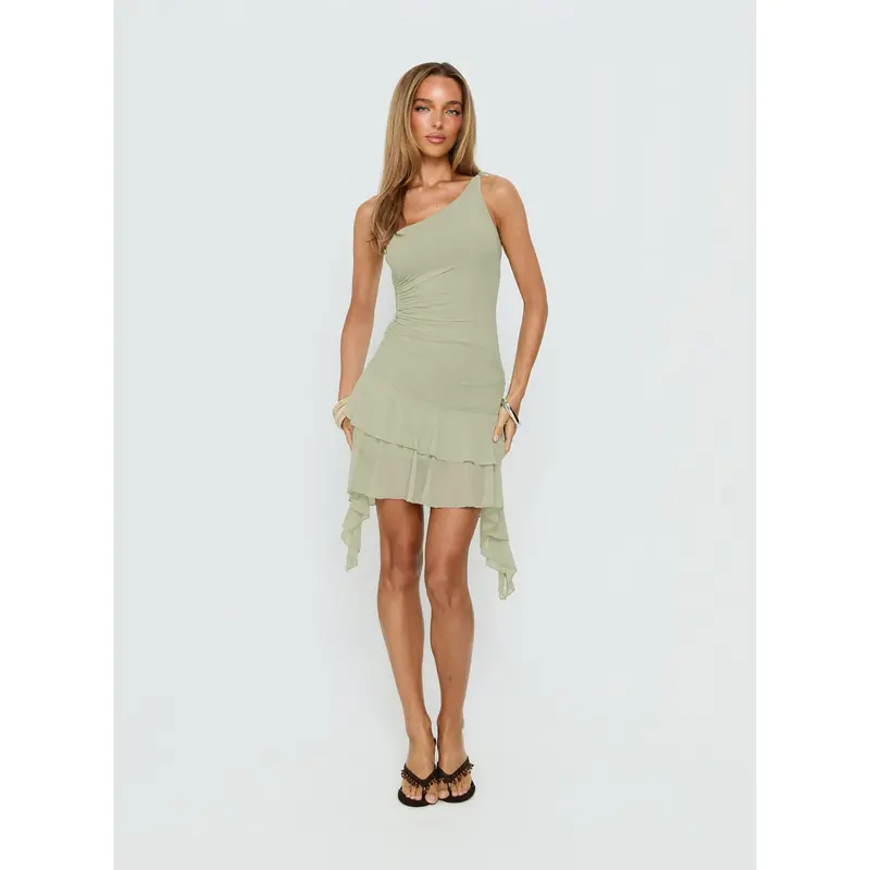 knee length dresses for ladies Kelly Vegan Leather Square Bust Mini Dress Camel
