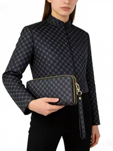 Vintage Double-Zipper Large Capacity Wallet, Wallet Wristlet, Stylish Handbag, Women'S Wrist Coin Purse with Multiple Card Slots and Phone Holder, Solid Color RFID Blocking Credit Card Holder, Multifunctional Women'S Tote for Parties