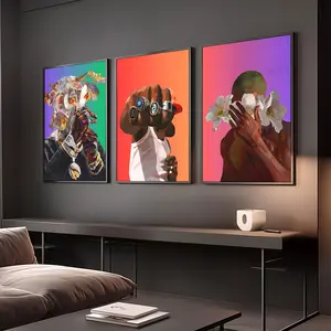 Set of 3 Black Man Wall Art, HypeBeast Culture Poster, Black Couple Print, Black Art, Culture Art Print, Afro American Art