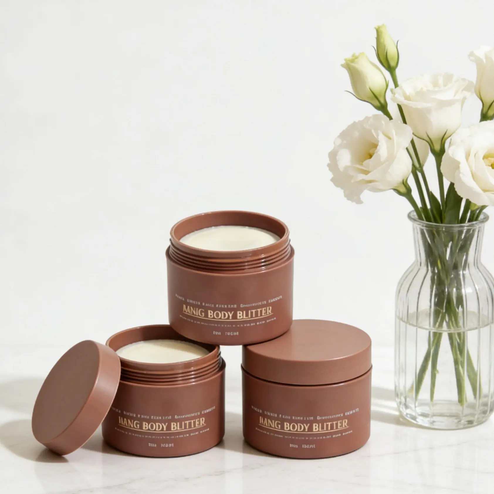 3-Piece Body Butter Set, Luxury Hydrating Moisturizer with a Silky Texture for Luminous Skin, Provides 24-Hour Deep Moisture, Radiant, Smooth, Cream, 24-Hour Moisture, Luxury Look, 3-Pcs