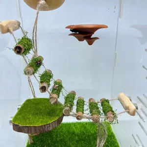 Jumping Spider Rope Bridge,A Solid Wood Climbing Suspension Bridge, a Jumping Spider Enclosure Accessory, Handmade, a Spider Jump Platform, Used As a Decorative Accessory for Small Reptile Enclosures